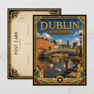 Dublin Ireland Vintage Castle Art Deco Golden Age Postcard
