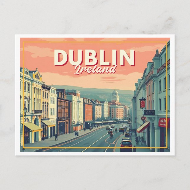 DUBLIN IRELAND VINTAGE POSTCARD (Front)