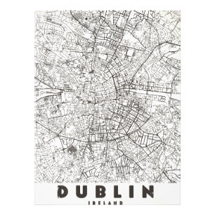Dublin Ireland Vintage Travel Map Photo Print