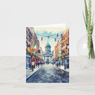 Dublin Ireland Watercolor Card