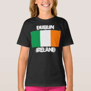 Dublin, Ireland with Irish flag Girls T-Shirt