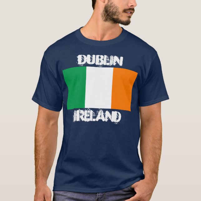 Dublin, Ireland with Irish flag T-Shirt (Front)