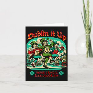 Dublin It Up - Irish Leprechauns Dancing  Card