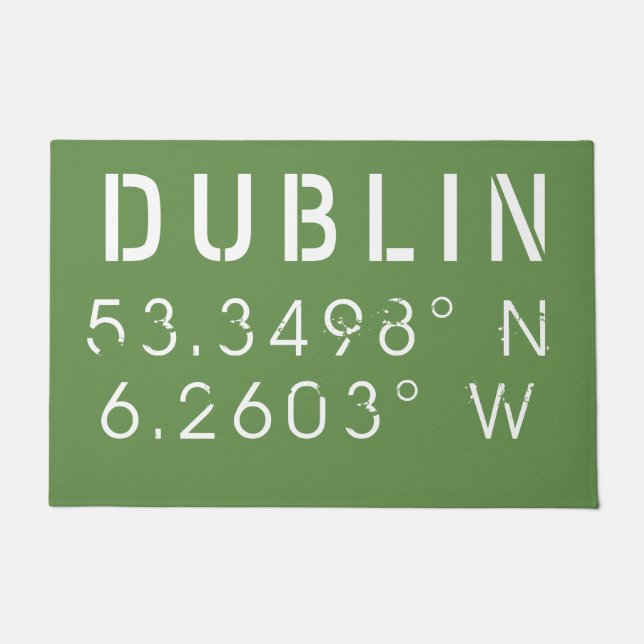 Dublin Longitude Latitude Doormat (Front)