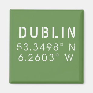 Dublin Longitude Latitude Magnet