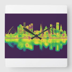 Dublin Republic of Ireland Skyline Square Wall Clock