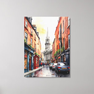 Dublin watercolor art canvas print