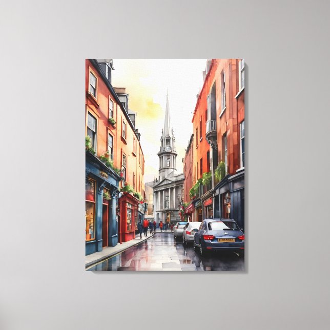 Dublin watercolor art canvas print (Front)