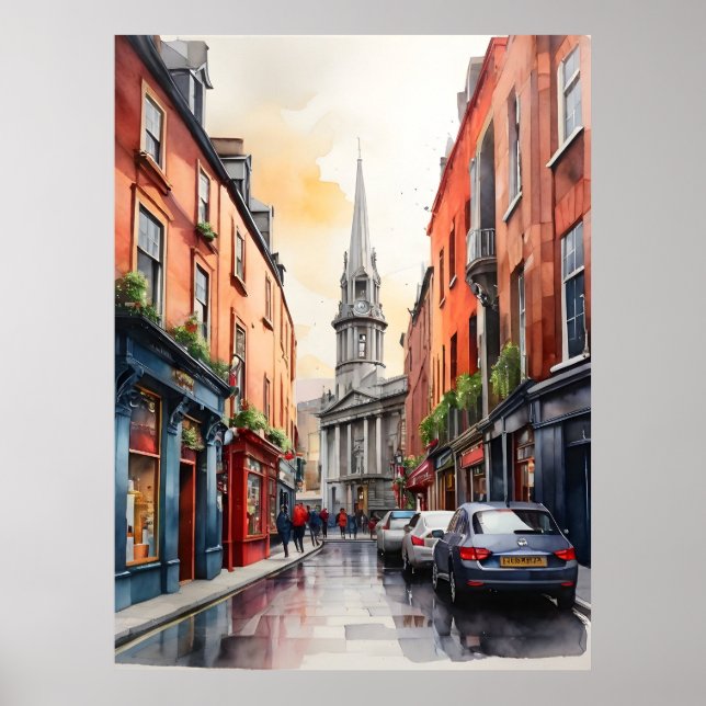 Dublin watercolor art poster (Front)