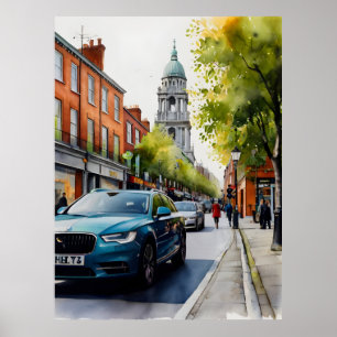 Dublin watercolor art poster