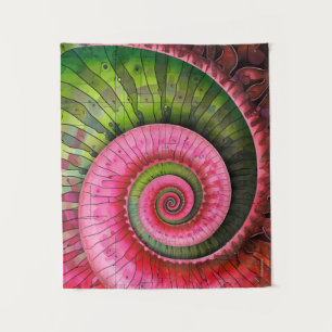 Dubman Designs: Glowing Pink and Green Fibonacci Tapestry