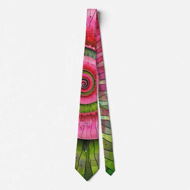 Dubman Designs: Glowing Pink and Green Fibonacci Tie (Front)