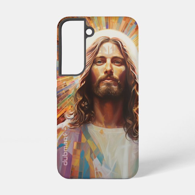 Dubman Does Design: Glowing Fibonacci Spiral Art Samsung Galaxy S22 Case (Back)