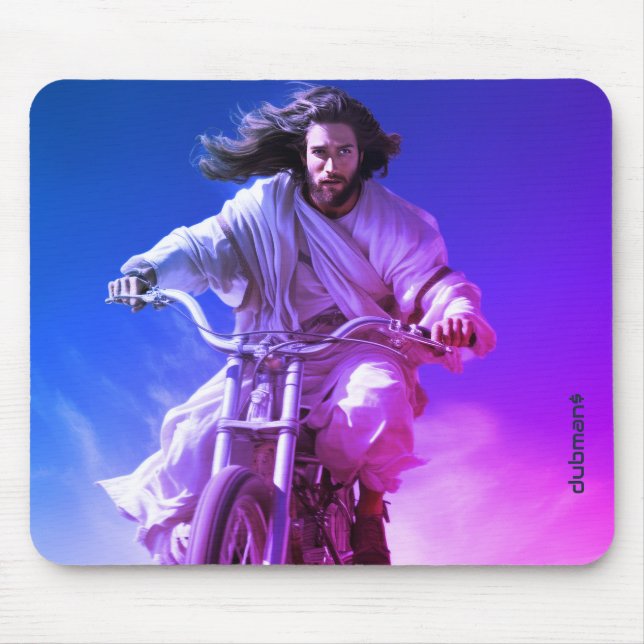 Dubman Does Design: Jesus on Wheels, Heaven sent Mouse Mat (Front)