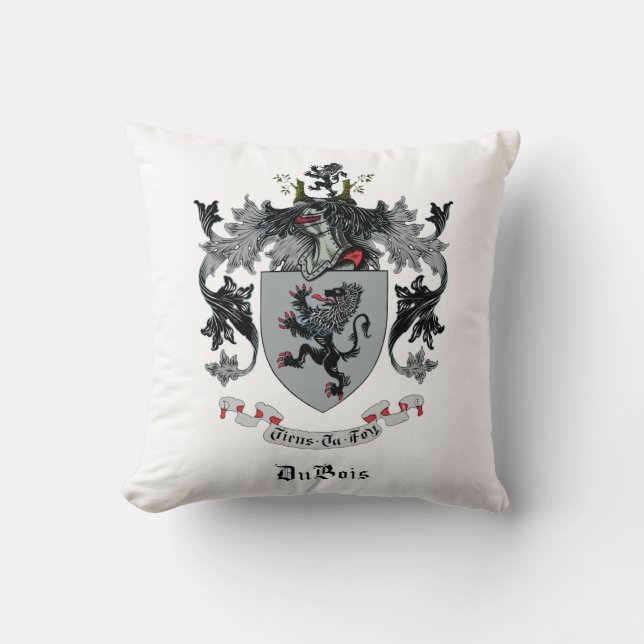 DuBois Family Crest Throw Pillow (Front)