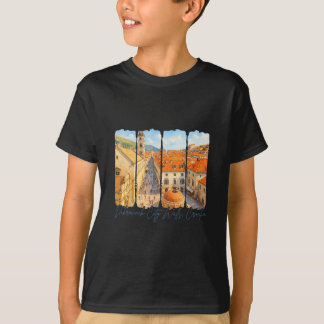 Dubrovnik City Walls Croatia Travel Brushstroke So T-Shirt