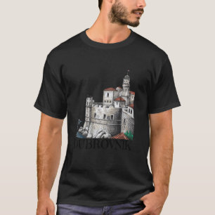 Dubrovnik Croatia Cat Sketch Dubrovnik T-Shirt