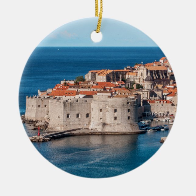 Dubrovnik, Croatia Ceramic Tree Decoration (Front)