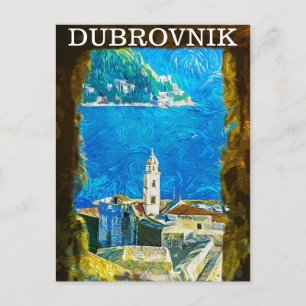 Dubrovnik Croatia Drawing Watercolor  Postcard