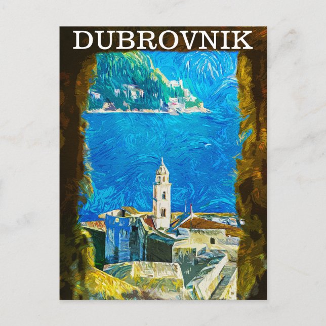 Dubrovnik Croatia Drawing Watercolor  Postcard (Front)