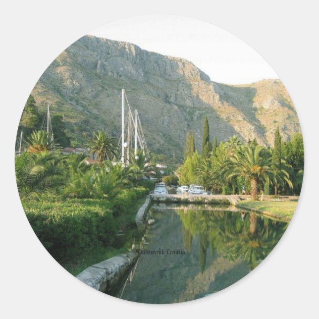 Dubrovnik Croatia landscape Classic Round Sticker (Front)