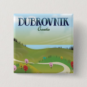 dubrovnik croatia landscape poster. 15 cm square badge