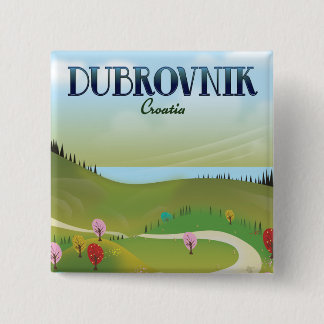 dubrovnik croatia landscape poster. 15 cm square badge