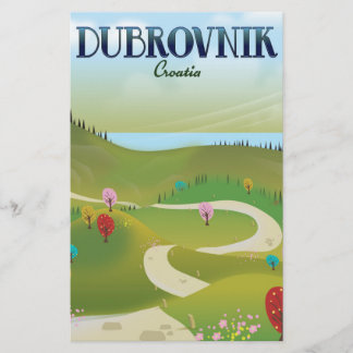 dubrovnik croatia landscape poster. stationery
