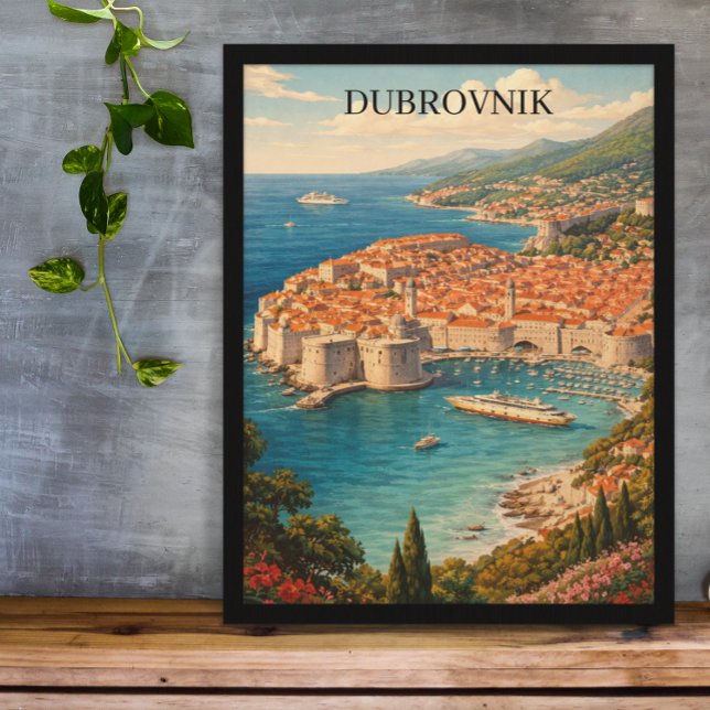 Dubrovnik, Croatia – Pearl of the Adriatic Travel Poster (Dubrovnik, Croatia – Pearl of the Adriatic Travel Poster)