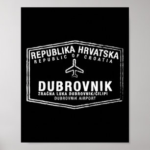 Dubrovnik Croatia Pport Stamp Vacation Travel Poster