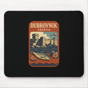 Dubrovnik Croatia Souvenir Croatian Food And Trave Mouse Mat