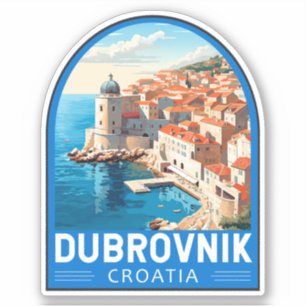 Dubrovnik Croatia Travel Art Vintage
