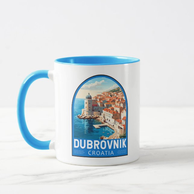 Dubrovnik Croatia Travel Art Vintage Mug (Left)
