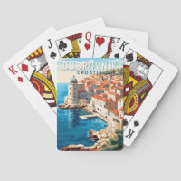 Dubrovnik Croatia Travel Art Vintage
