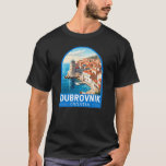 Dubrovnik Croatia Travel Art Vintage T-Shirt<br><div class="desc">Dubrovnik Croatia retro travel design. It's known for its distinctive Old Town,  encircled with massive stone walls completed in the 16th century.</div>