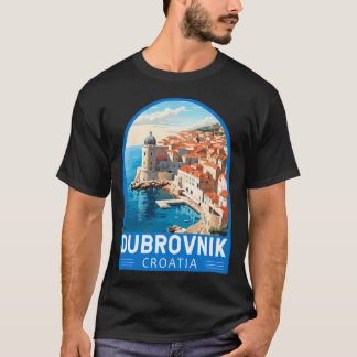 Dubrovnik Croatia Travel Retro Emblem T-Shirt