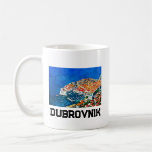Dubrovnik Croatia Watercolor Oil Paint Coffee Mug