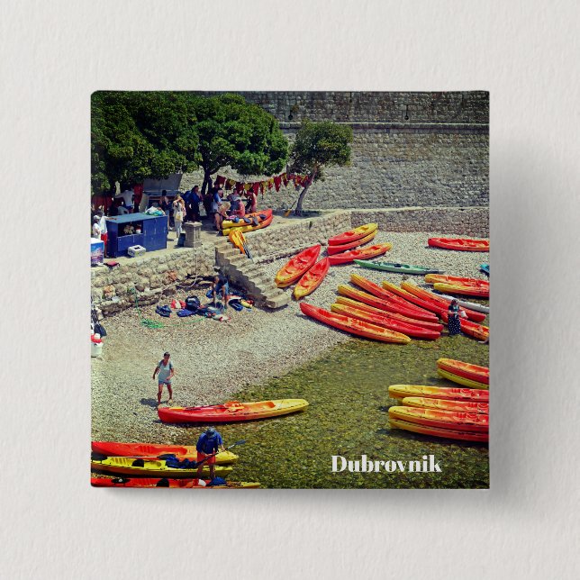 Dubrovnik Croatia West Wall Holiday Souvenir 15 Cm Square Badge (Front)