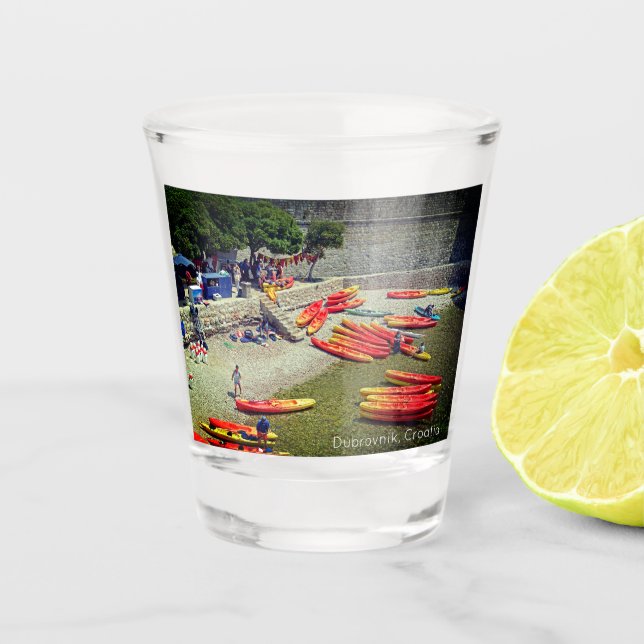 Dubrovnik Croatia West Wall Holiday Souvenir Shot Glass (Front)