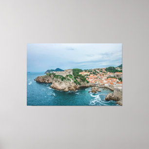Dubrovnik harbor and city center canvas print