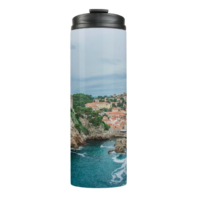 Dubrovnik harbor and city center thermal tumbler (Front)