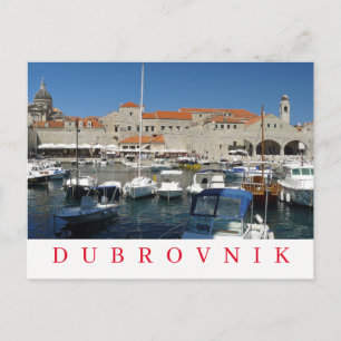Dubrovnik harbour view postcard