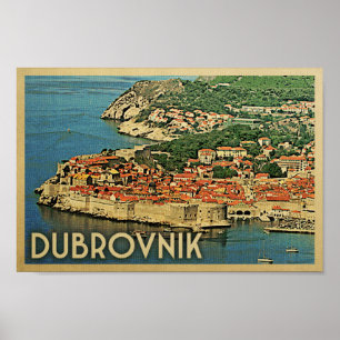 Dubrovnik Poster Vintage Travel Poster Croatia