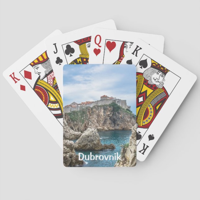 Dubrovnik walls view from sea playing cards (Back)