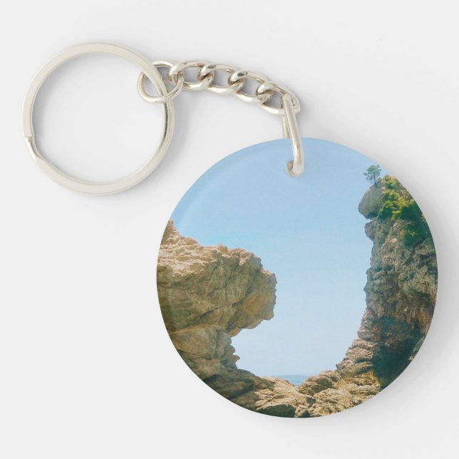 Dubrovnik West Harbour and Pier  Key Ring (Front)