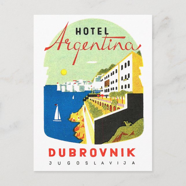 Dubrovnik, Yugoslavia, Adriatic sea, vintage Postcard (Front)