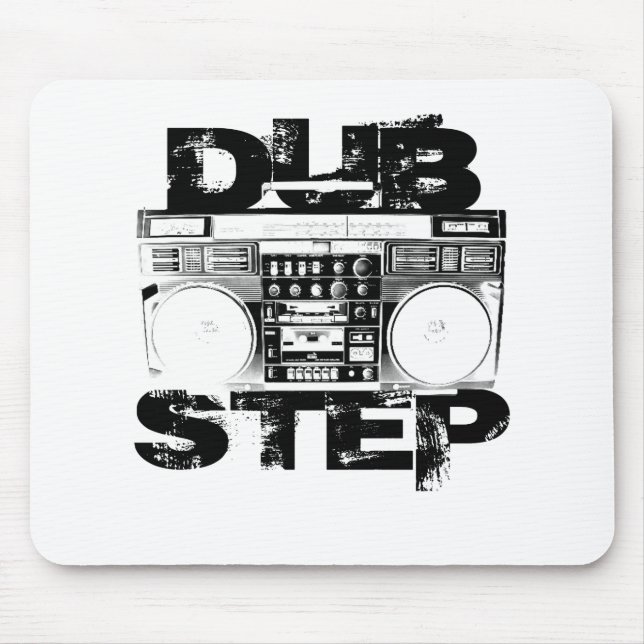 Dubstep Black Boombox Mouse Mat (Front)