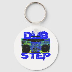 Dubstep Blue Boombox Key Ring