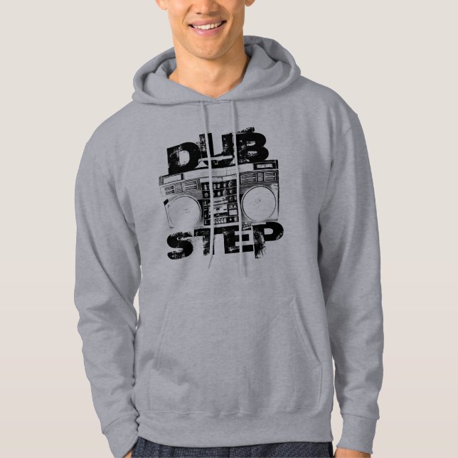 Dubstep Boombox Light Grey Hoodie (Front)