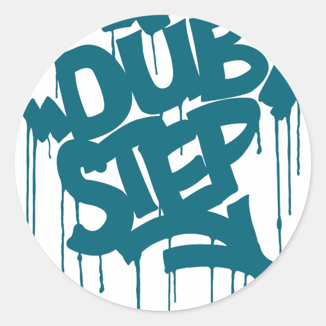 Dubstep FatCap Reef Blue Classic Round Sticker (Front)
